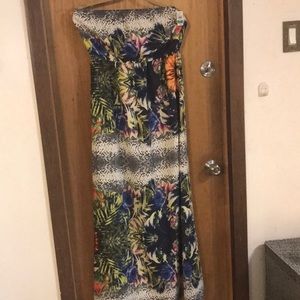 Floral & Snake Skin Maxi Dress